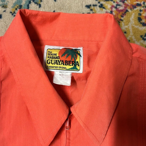 Men’s The Genuine Haband Guayabera zip front 4 pocket‎ shirt - Picture 2 of 3